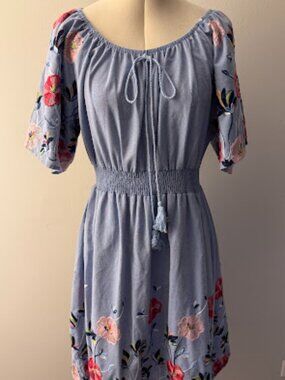 Ana&Rose Blue midi Dress bright floral sizeXL
